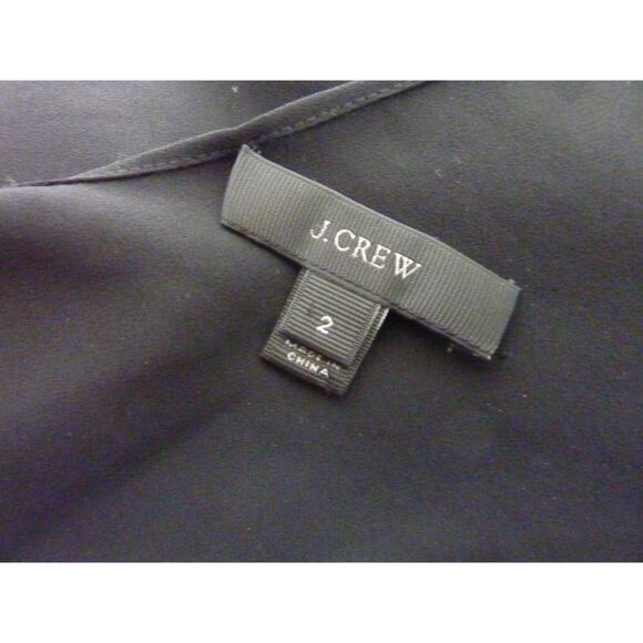 J.Crew Black Sheer V Neck Blouse Top 2 - Picture 5 of 6